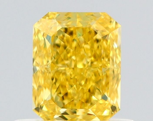 0.6 carat Fancy Vivid Yellow-VVS1 Natūralus Radiant Deimantas (1)