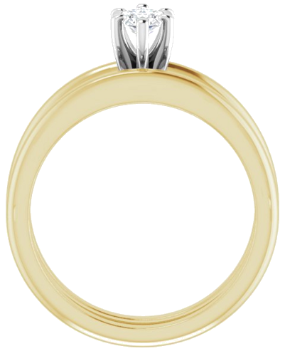 Sužadėtuvių Žiedas „Solitaire“ 585 Baltojo Ir Geltonojo Aukso Marquise 8mm x 4mm (7)