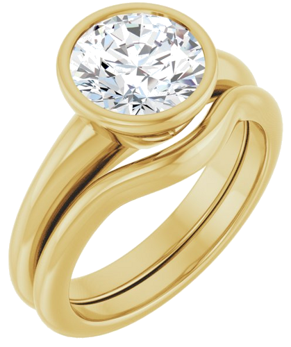 Sužadėtuvių Žiedas „Bezel-Set Solitaire“ 14k yellow gold Round 8.2mm (6)