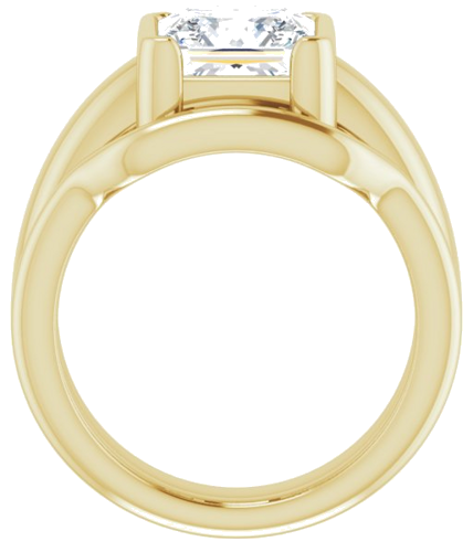 Sužadėtuvių Žiedas „Half-Bezel Solitaire“ 14k yellow gold Square 8mm (7)