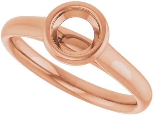 Sužadėtuvių Žiedas „Bezel-Set Solitaire“ 14k rose gold Round 5.2mm (5)
