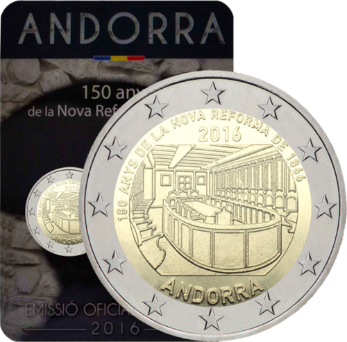 2016 Андорра 150-летие новой реформы монета 2 евро (1)