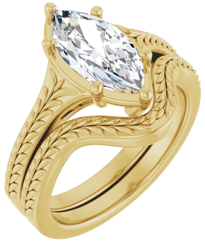Sužadėtuvių Žiedas „Solitaire“ 14k yellow gold Marquise 12mm x 6mm (6)