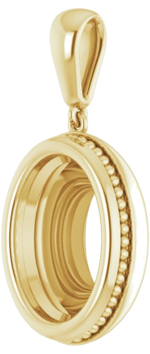 Pakabukas „Bezel-Set Solitaire“ 14k yellow gold Oval 15mm x 11mm (2)