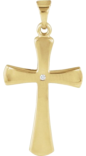 18K Yellow Cross Pendant Mounting (1)