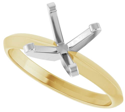 Sužadėtuvių Žiedas „Solitaire“ 585 Baltojo Ir Geltonojo Aukso Round 8mm (5)