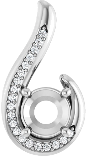 Pakabukas „Freeform“ 14k white gold Round 6.5mm (1)