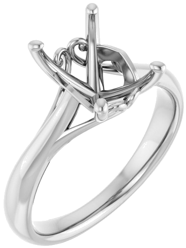Sužadėtuvių Žiedas „Solitaire“ 14k white gold Emerald 9mm x 7mm (1)