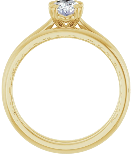 14K Yellow 7x5 mm Oval Solitaire Engagement Ring Mounting (7)