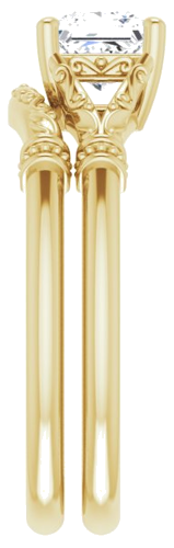 Sužadėtuvių Žiedas „Sculptural“ 14k yellow gold Square 5mm (9)