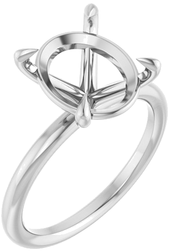 Sužadėtuvių Žiedas „Claw-Prong Solitaire“ 10k white gold Oval 12mm x 10mm (1)