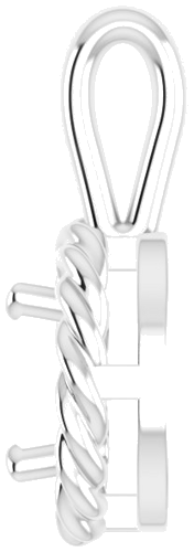 Pakabukas „Rope“ 585 Baltojo Aukso Round 6mm (3)