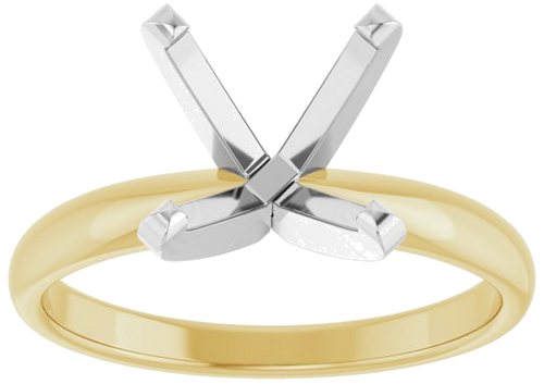 14K Yellow White 9.3-9.7 mm Round Solitaire Engagement Ring Mounting (3)