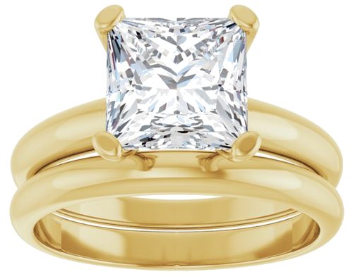 Sužadėtuvių Žiedas „Solitaire“ 14k yellow gold Square 7.5mm (8)