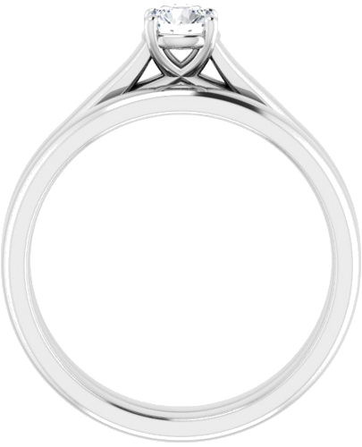 Sužadėtuvių Žiedas „Solitaire“ 14k white gold Round 4.4mm (7)