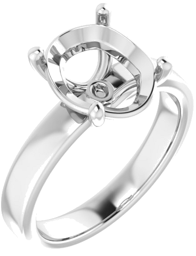Sužadėtuvių Žiedas „Solitaire“ 14k white gold Oval 11mm x 9mm (1)