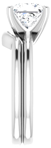 14K White  6.5x6.5 mm Square Solitaire Engagement Ring Mounting (9)