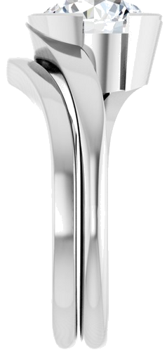 Sužadėtuvių Žiedas „Half-Bezel Solitaire“ 14k white gold Round 8.2mm (9)