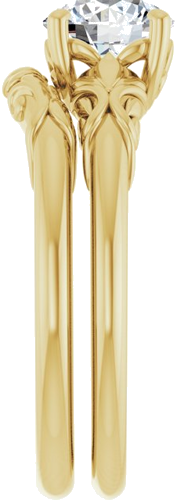 Sužadėtuvių Žiedas „Solitaire“ 14k yellow gold Round 6.5mm (9)