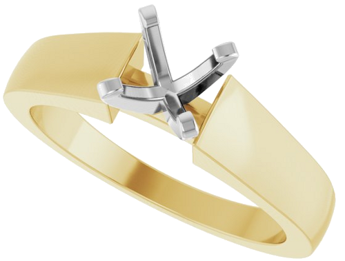 Sužadėtuvių Žiedas „Solitaire“ 585 Baltojo Ir Geltonojo Aukso Round 5.8mm (5)