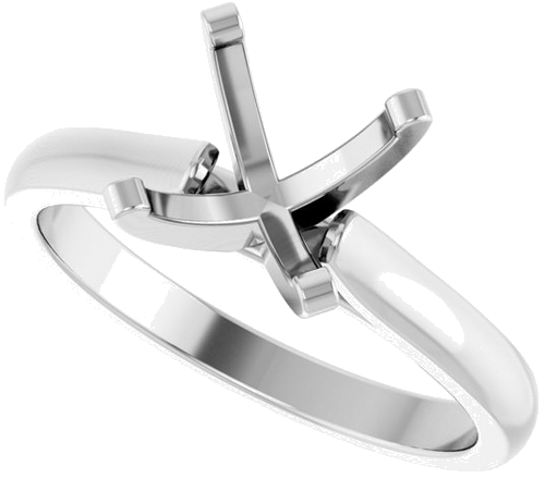 14K White 8.2 mm Round Solitaire Engagement Ring Mounting (5)