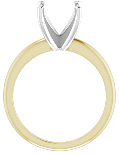14K Yellow   White  9.4 mm Round Solitaire Engagement Ring Mounting (2)