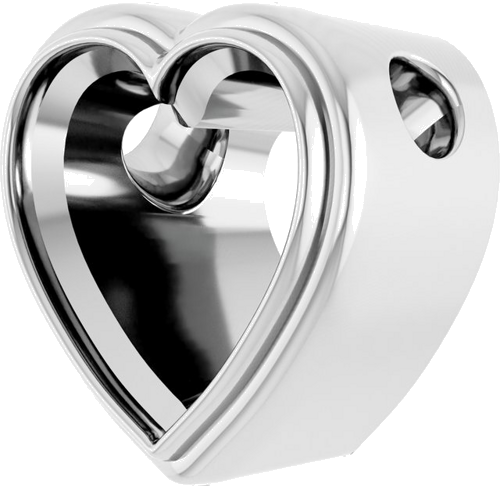 Pakabukas „Bezel-Set Solitaire“ 950 Platinos Heart 9mm (2)
