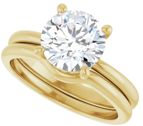Sužadėtuvių Žiedas 14k yellow gold Round 8.2mm (10)