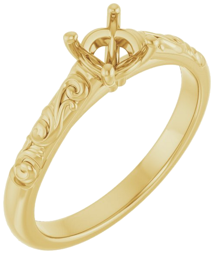 Sužadėtuvių Žiedas „Solitaire“ 14k yellow gold Round 5.2mm (1)