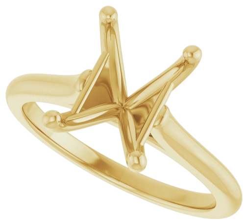 14K Yellow 9x7 mm Emerald Solitaire Engagement Ring Mounting (5)