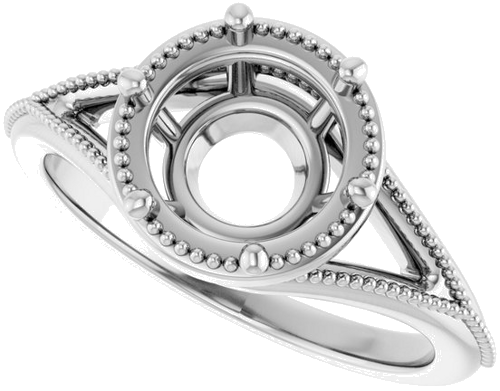 Sužadėtuvių Žiedas „Solitaire“ 14k white gold Round 8.2mm (5)