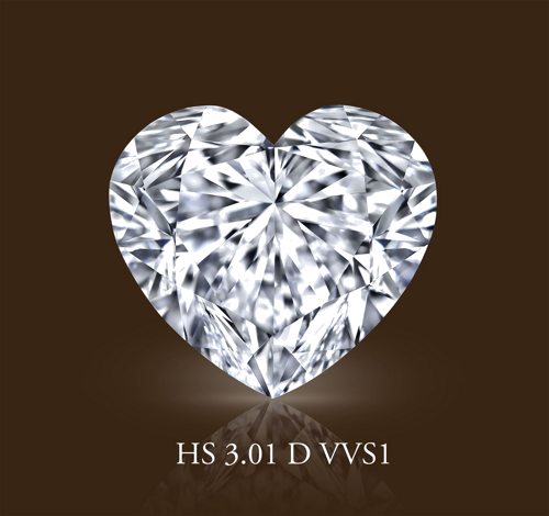 3.01 carat D-VVS1 Natūralus Heart Deimantas (1)