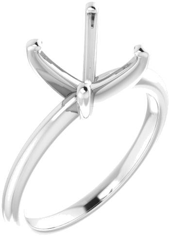 14K White  9 mm Round Solitaire Engagement Ring Mounting (1)