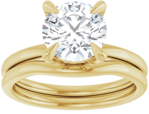 Sužadėtuvių Žiedas 14k yellow gold Round 8mm (8)