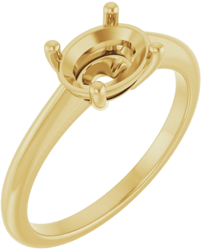 Sužadėtuvių Žiedas „Solitaire“ 14k yellow gold Oval 8mm x 6mm (1)
