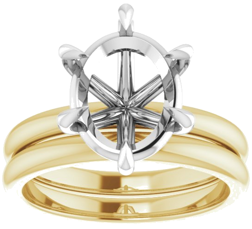Sužadėtuvių Žiedas „Claw-Prong“ 14k yellow/white gold Oval 11mm x 9mm (8)