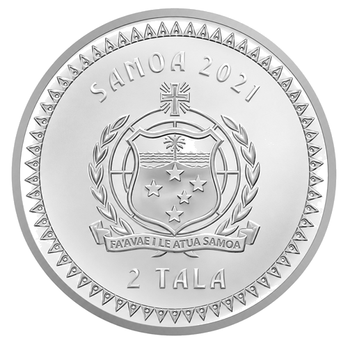 1 oz Okeāna nāriņa 2021 Samoa 2 talu sudraba monēta (2)