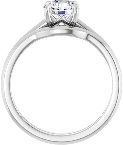 Sužadėtuvių Žiedas „Claw-Prong Solitaire“ 14k white gold Round 6.5mm (7)
