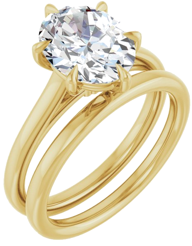 Sužadėtuvių Žiedas „Claw-Pong“ 14k yellow gold Oval 10mm x 8mm (6)