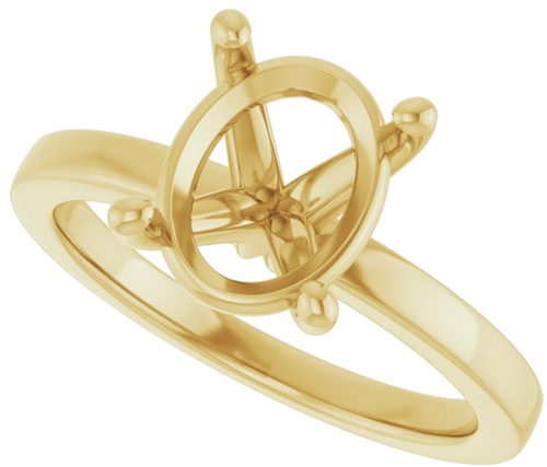 Sužadėtuvių Žiedas „Solitaire“ 10k yellow gold Oval 10mm x 8mm (5)