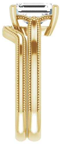 Sužadėtuvių Žiedas „Solitaire“ 14k yellow gold Emerald 8mm x 6mm (9)