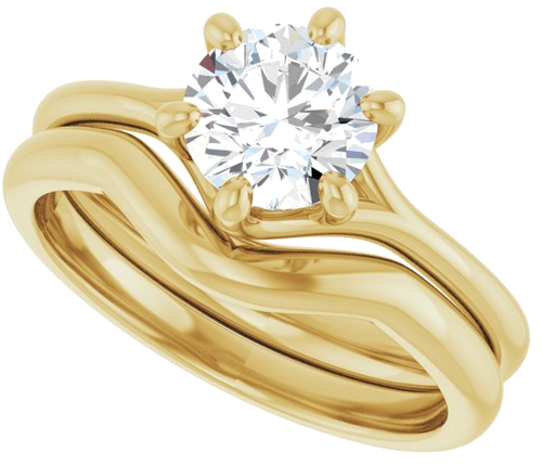 Sužadėtuvių Žiedas „Solitaire“ 585 Geltonojo Aukso Round 6.5mm (10)