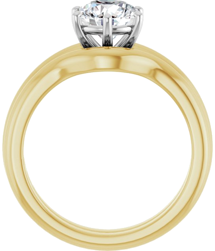 Sužadėtuvių Žiedas 14k yellow/white gold Round 7mm (7)