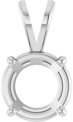 Pakabukas „Round 4-Prong Basket“ 14k white gold Round 8.25mm (1)