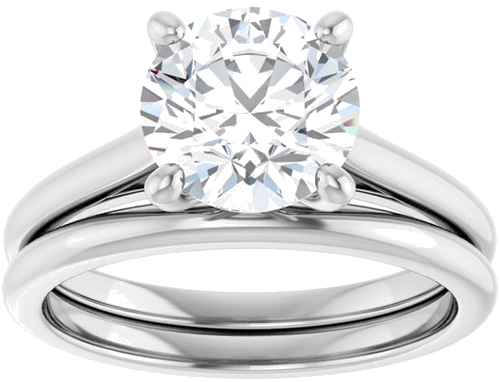 Sužadėtuvių Žiedas „Accented Infinity-Inspired“ 14k white gold Round 8mm (8)
