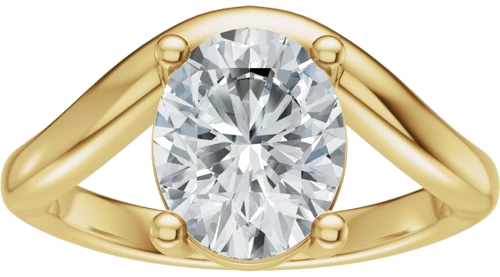 Sužadėtuvių Žiedas „Solitaire Asymmetric“ 14k yellow gold Oval 9mm x 7mm (3)