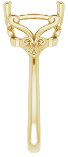 14K Yellow 10x8 mm Emerald Solitaire Engagement Ring Mounting (4)