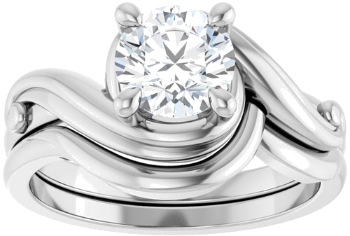 Sužadėtuvių Žiedas „Solitaire“ 14k white gold Round 6.5mm (8)