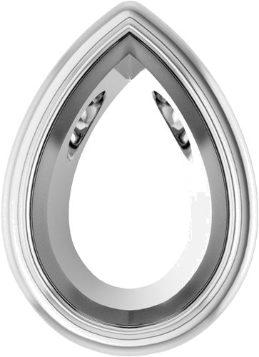 Pakabukas „Bezel-Set Solitaire“ 14k white gold Pear 9mm x 6mm (1)