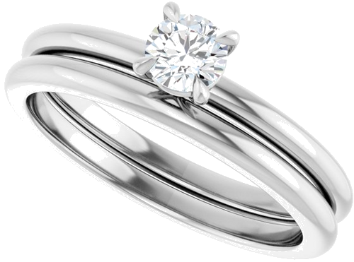 Sužadėtuvių Žiedas „Claw-Prong“ 14k white gold Round 4.1mm (10)